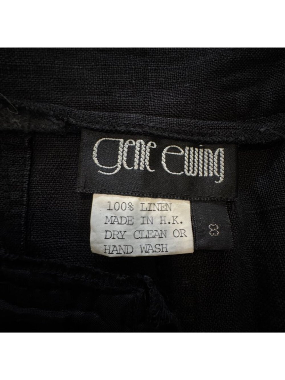 Vintage Gene Ewing BIS Black Linen Skirt Women's Size 8 Retro 1940s Kick Pleat - Picture 2 of 13